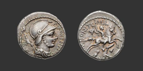 Odysseus Numismatique Monnaies Romaines République P. FONTEIUS CAPITO • Denier