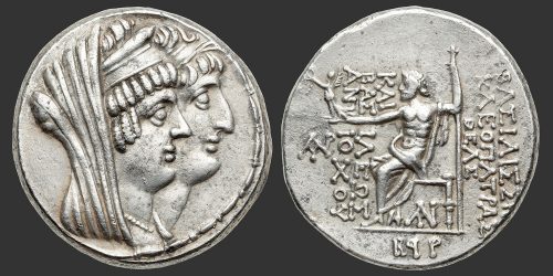 Odysseus Numismatique Monnaies Grecques ROYAUME SÉLEUCIDE - CLÉOPÂTRE THÉA & ANTIOCHOS VIII • Tétradrachme
