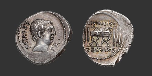 Odysseus Numismatique Monnaies Romaines République L. LIVINEIUS REGULUS • Denier