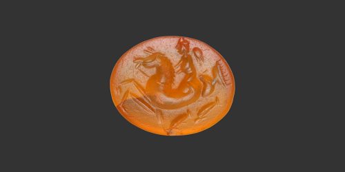 Odysseus Numismatique Glyptique Pierres Gravées ÉROS & CHEVAL MARIN - CORNALINE • Intaille Romaine
