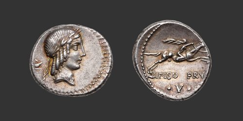 Odysseus Numismatique Monnaies Romaines République CALPURNIA - L. CALPURNIUS PISO FRUGI • Denier