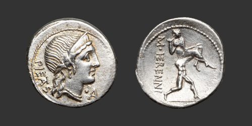 Odysseus Numismatique Monnaies Romaines République HERENNIA - M. HERENNIUS • Denier