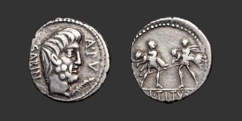 Odysseus Numismatique Monnaies Romaines République TITURIA - L. TITURIUS L.f. SABINUS • Denier