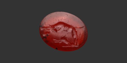 Odysseus Numismatique Glyptique Pierres Gravées SCÈNE DE CHASSE - CORNALINE • Intaille Romaine